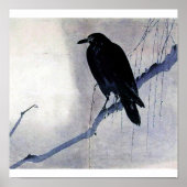 Black bird raven antique art poster (Voorkant)