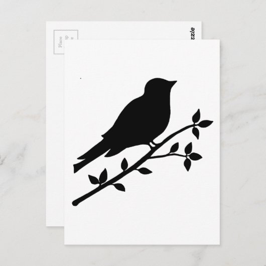 Black Bird Silhouette Briefkaart (Voorkant / Achterkant)