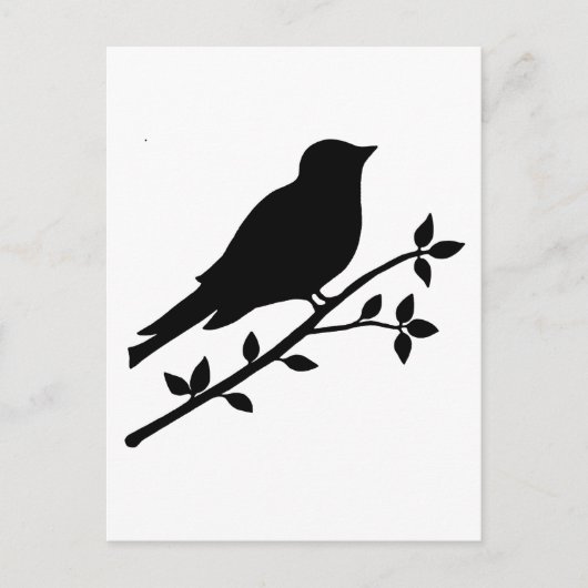 Black Bird Silhouette Briefkaart (Voorkant)