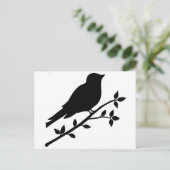Black Bird Silhouette Briefkaart (Staand voorkant)