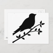 Black Bird Silhouette Briefkaart (Voorkant / Achterkant)