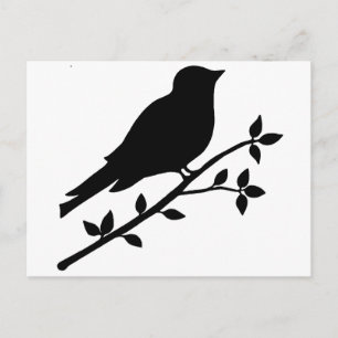 Black Bird Silhouette Briefkaart