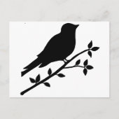 Black Bird Silhouette Briefkaart (Voorkant)