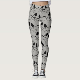 Black Bird Silhouette Schattigee vogelkunst Leggings