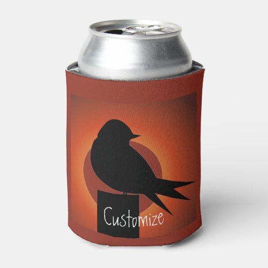 Black Bird Silhouette Sun Thunder_Cove Blikjeskoeler (Blikje Voorkant)