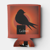 Black Bird Silhouette Sun Thunder_Cove Blikjeskoeler (Achterkant)