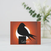 Black Bird Silhouette Sun Thunder_Cove Briefkaart (Staand voorkant)