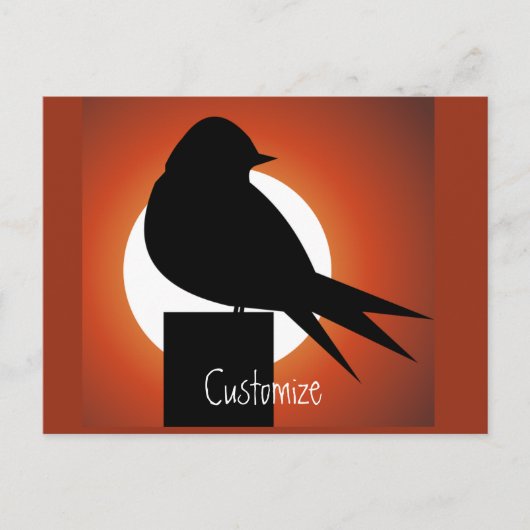 Black Bird Silhouette Sun Thunder_Cove Briefkaart (Voorkant)