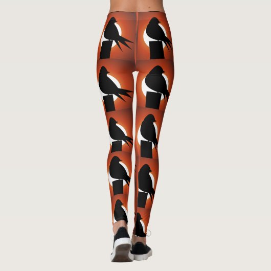 Black Bird Silhouette Sun Thunder_Cove Leggings (Achterkant)