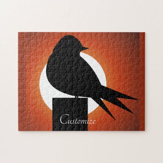 Black Bird Silhouette Sun Thunder_Cove Legpuzzel (Horizontaal)