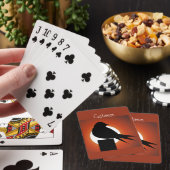 Black Bird Silhouette Sun Thunder_Cove Pokerkaarten (Insitu)