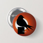 Black Bird Silhouette Sun Thunder_Cove Ronde Button 5,7 Cm (Voorkant /achterkant)
