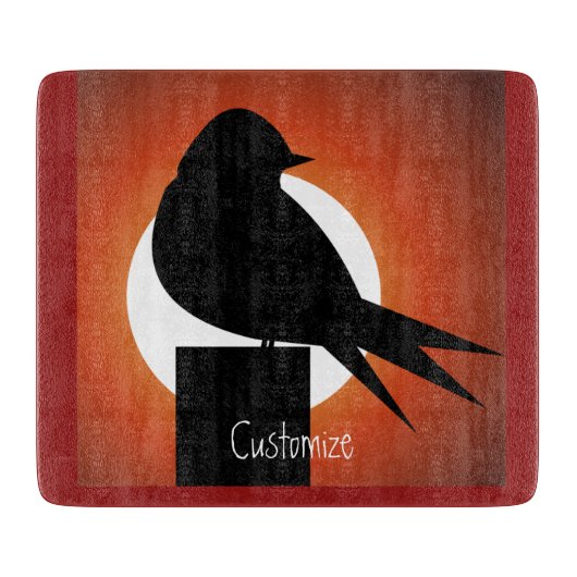 Black Bird Silhouette Sun Thunder_Cove Snijplank (Voorkant)