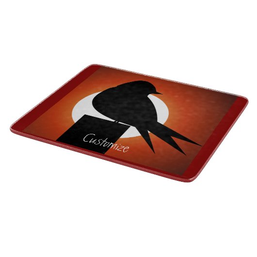 Black Bird Silhouette Sun Thunder_Cove Snijplank (Hoek)