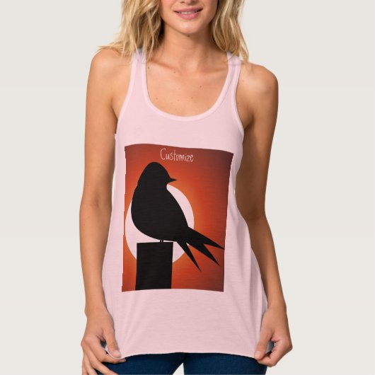 Black Bird Silhouette Sun Thunder_Cove Tanktop (Voorkant)