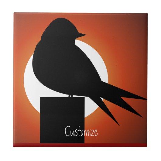 Black Bird Silhouette Sun Thunder_Cove Tegeltje (Voorkant)