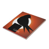 Black Bird Silhouette Sun Thunder_Cove Tegeltje (Zijkant)