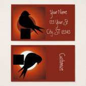 Black Bird Silhouette Sun Thunder_Cove Visitekaartje (Voorkant /achterkant)