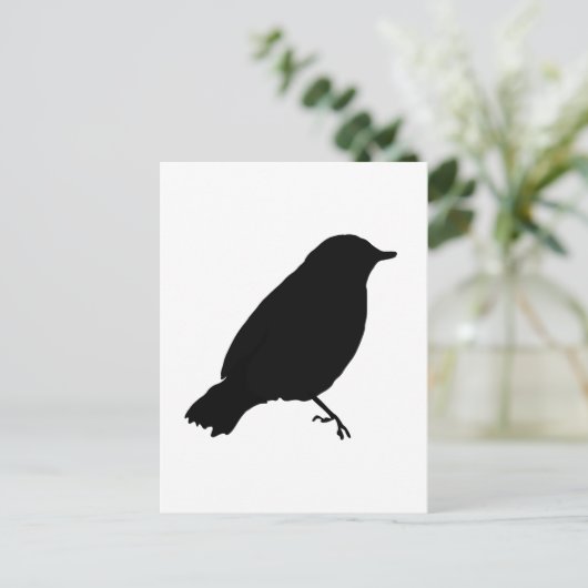 Black Bird Silhouette Unique Gift Cadeau Briefkaart (Staand voorkant)
