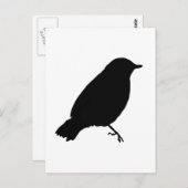 Black Bird Silhouette Unique Gift Cadeau Briefkaart (Voorkant / Achterkant)