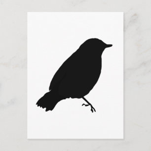 Black Bird Silhouette Unique Gift Cadeau Briefkaart