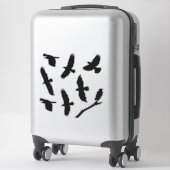 Black Bird Silhouettes Custom-Cut Vinyl Sticker (Koffer)