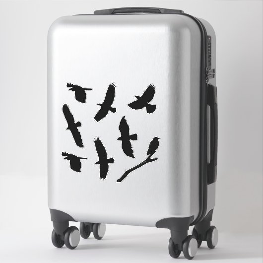 Black Bird Silhouettes Custom-Cut Vinyl Sticker (Koffer)