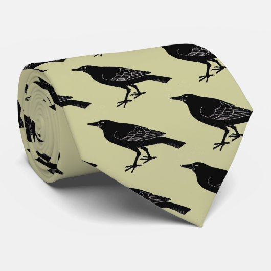 BLACK BIRD STROPDAS OP EEN    TANBACKGROND (Opgerold)