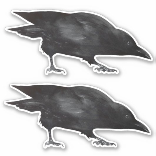 Black Birds Crow Sticker (Voorkant)