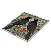 Black Birds Faux Glas in lood Vogelpaar Tegeltje (Zijkant)