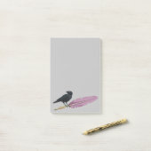 Black Birds Feather Pen Raven Post-it® Notes (Op bureau)