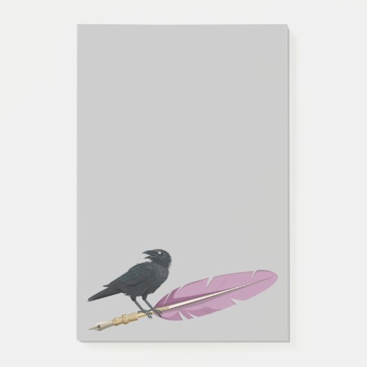 Black Birds Feather Pen Raven Post-it® Notes (Voorkant)