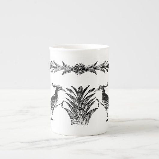 Black Birds & Reeds Bone China Mug Porselein Kop (Voorkant)