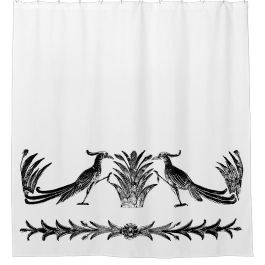 Black Birds Shower Curtain Douchegordijn (Voorkant)