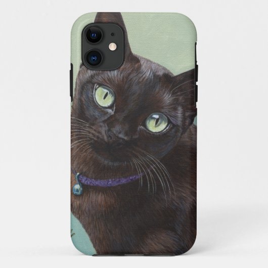 Black Birmese kat Moose Case-Mate iPhone Case (Achterkant)