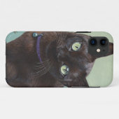 Black Birmese kat Moose Case-Mate iPhone Case (Achterkant (horizontaal))