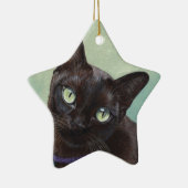 Black Birmese kat Moose Keramisch Ornament (Rechts)