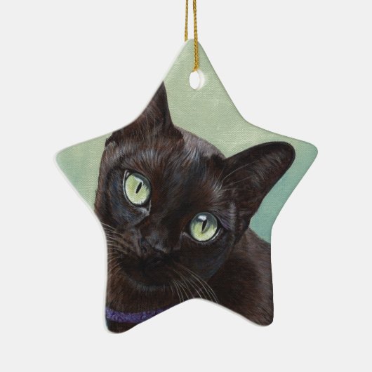Black Birmese kat Moose Keramisch Ornament (Rechts)