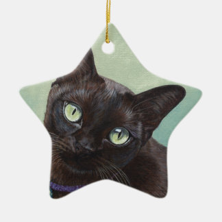 Black Birmese kat Moose Keramisch Ornament
