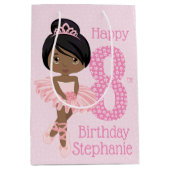 Black Birthday Ballerina Medium Gift Bag Cadeauzakje (Voorkant)