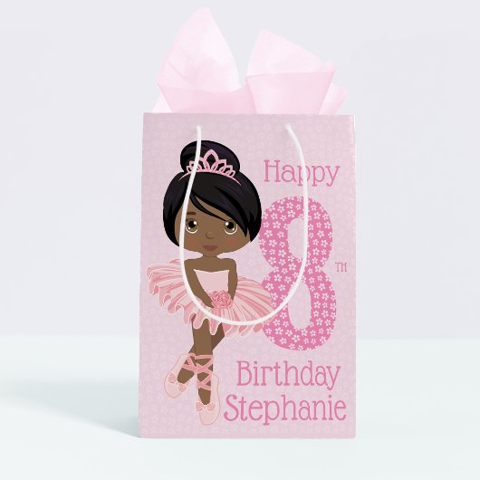 Black Birthday Ballerina Medium Gift Bag Cadeauzakje