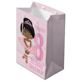 Black Birthday Ballerina Medium Gift Bag Medium Cadeauzakje (Voorkant Gekanteld)
