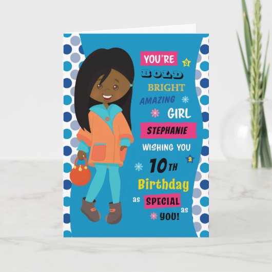 Black Birthday Girl Kaart (Voorkant)