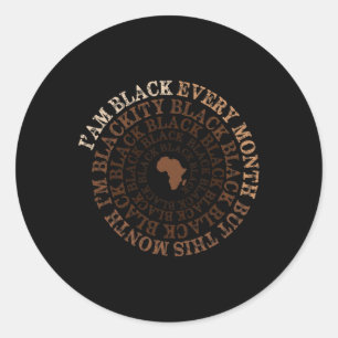 Black Black Black Black Geschiedenis Maand Ronde Sticker