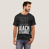 Black  Black cat  Black mom T-shirt (Voorkant volledig)
