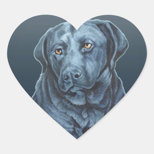 Black Black Lab Sticker Blue Dog Art-stickers (Voorkant)