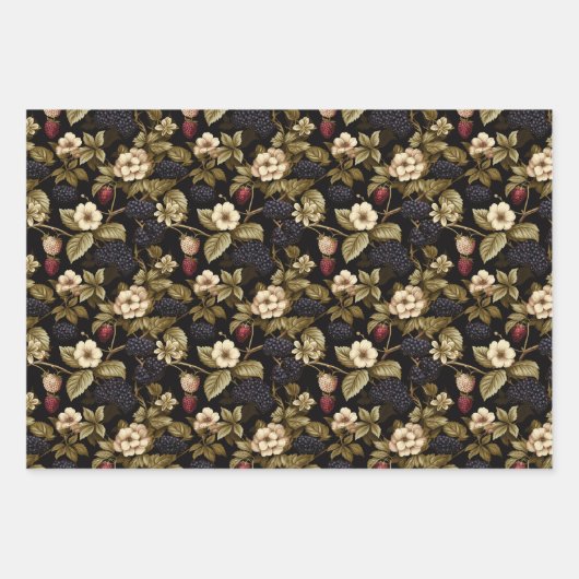 Black Blackberry Inpakpapier Vel (Voorkant 3)