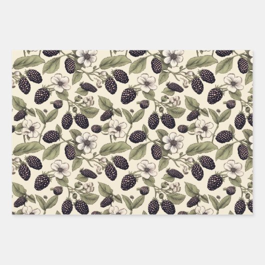 Black Blackberry Inpakpapier Vel (Voorkant 2)