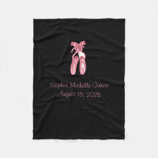 Black blanket with ballet shoes fleece deken