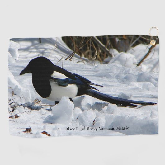 Black Bled Rocky Mountain Magpie golfhanddoek (Horizontaal)